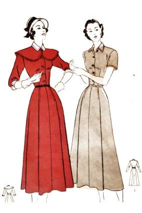 1940s Butterick 4597 Vintage Pattern Womens Dress 34" Bust