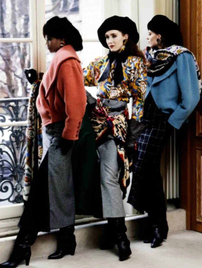 1986 Emanuel Ungaro Parallele Silk Asymmetric Jacket