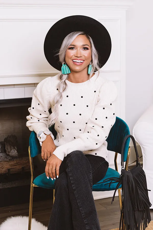 Apple Spice Delight Knit Sweater In Ivory