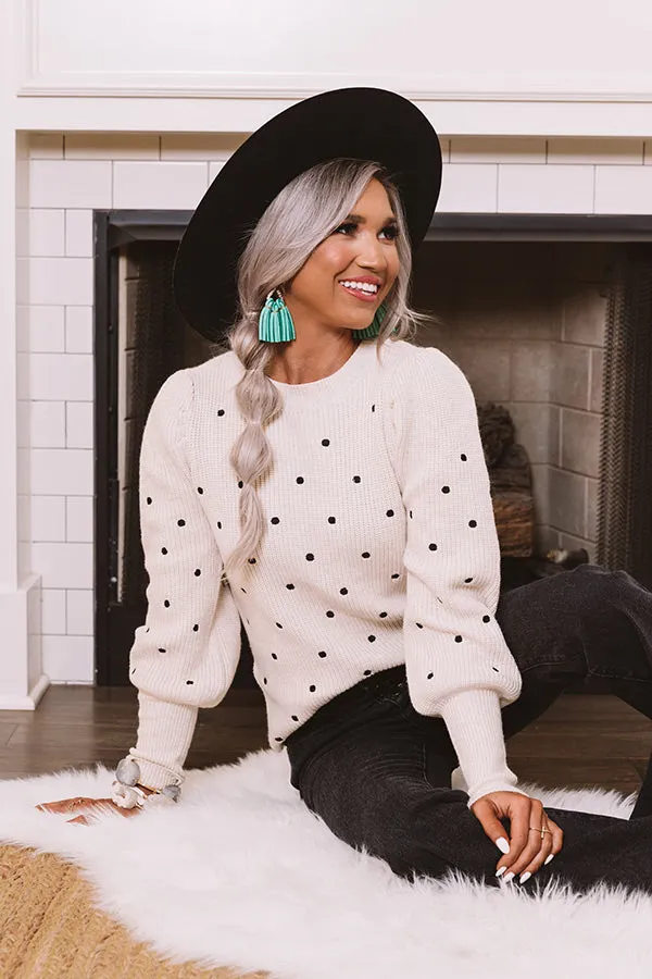 Apple Spice Delight Knit Sweater In Ivory
