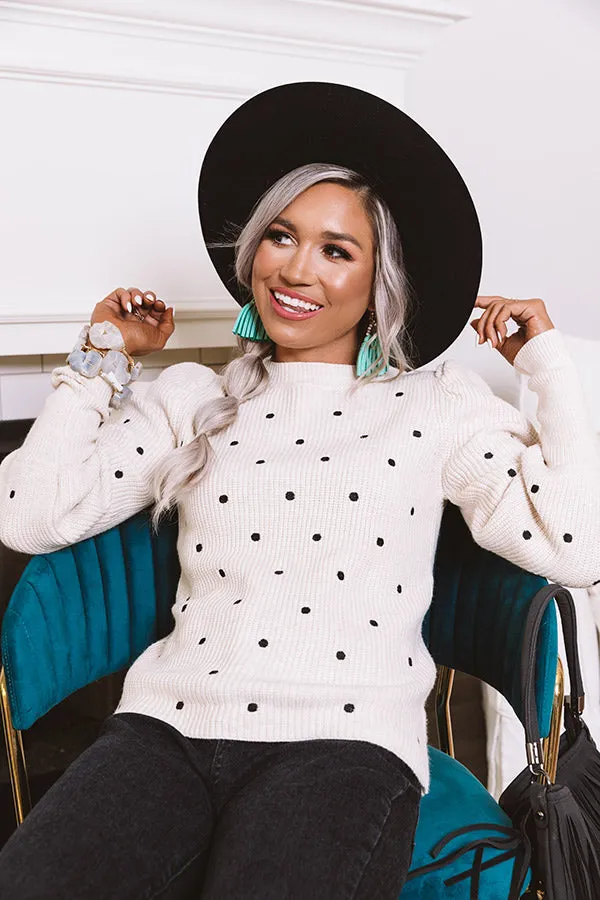 Apple Spice Delight Knit Sweater In Ivory