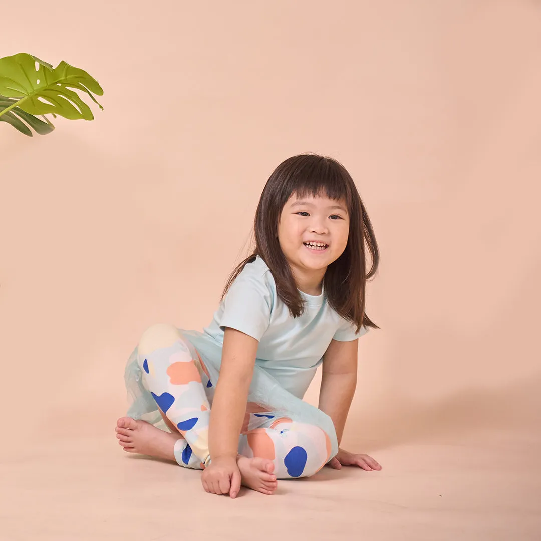 Camo Flash Tulle Skirt Leggings (Blue)