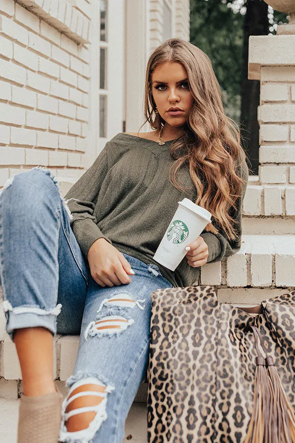 Cider And Spice Shift Top In Olive
