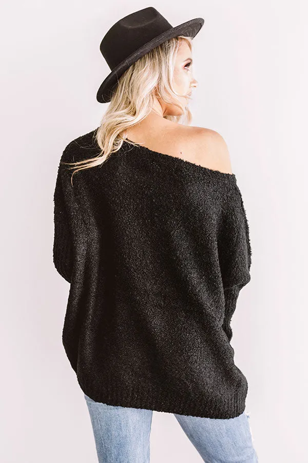 Cocoa And Chill Shift Sweater In Black