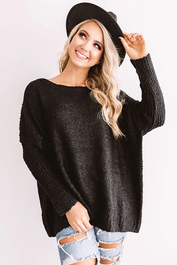 Cocoa And Chill Shift Sweater In Black
