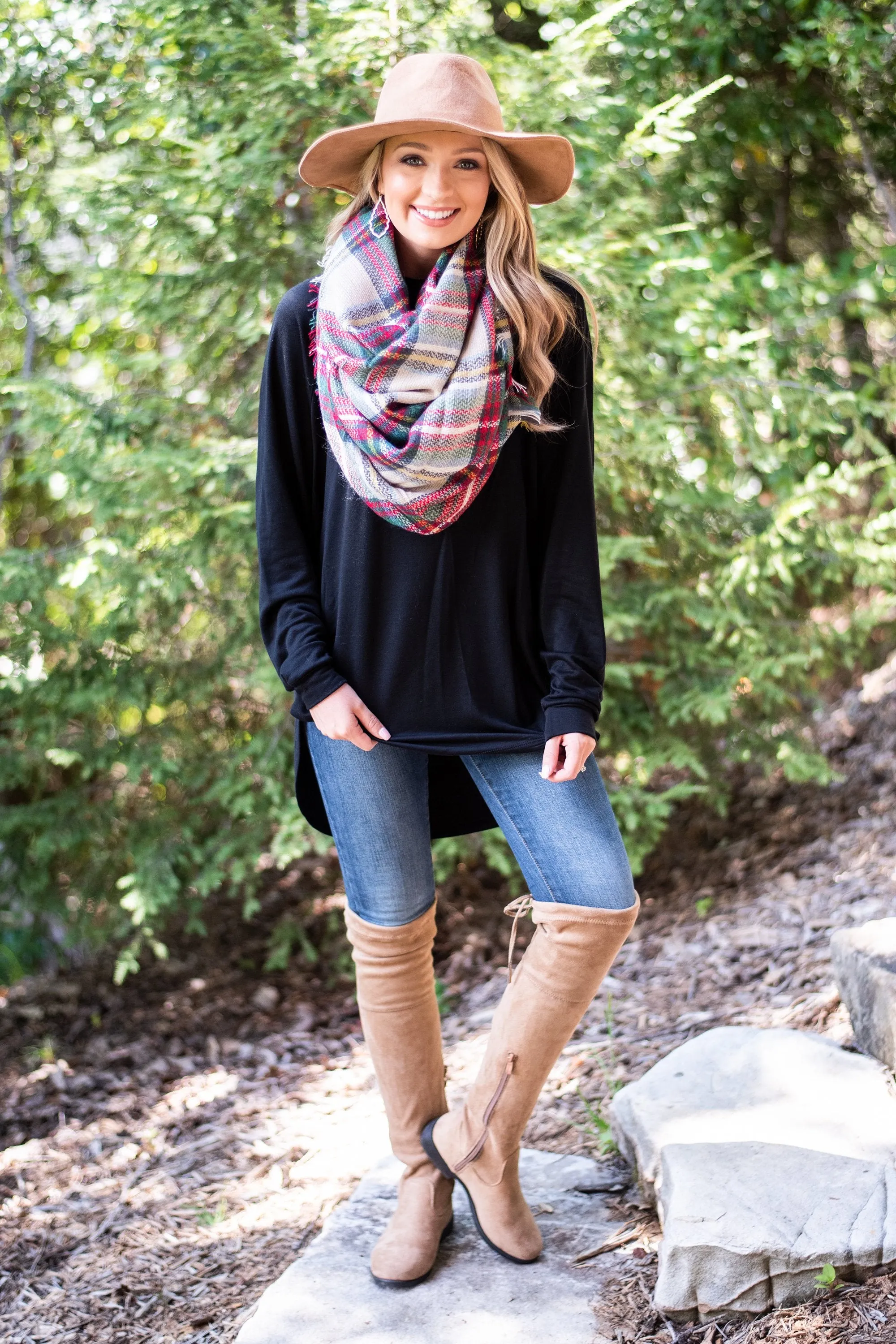 Easy Like Sunday Black Fleece Tunic
