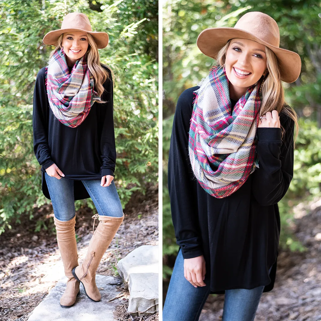Easy Like Sunday Black Fleece Tunic