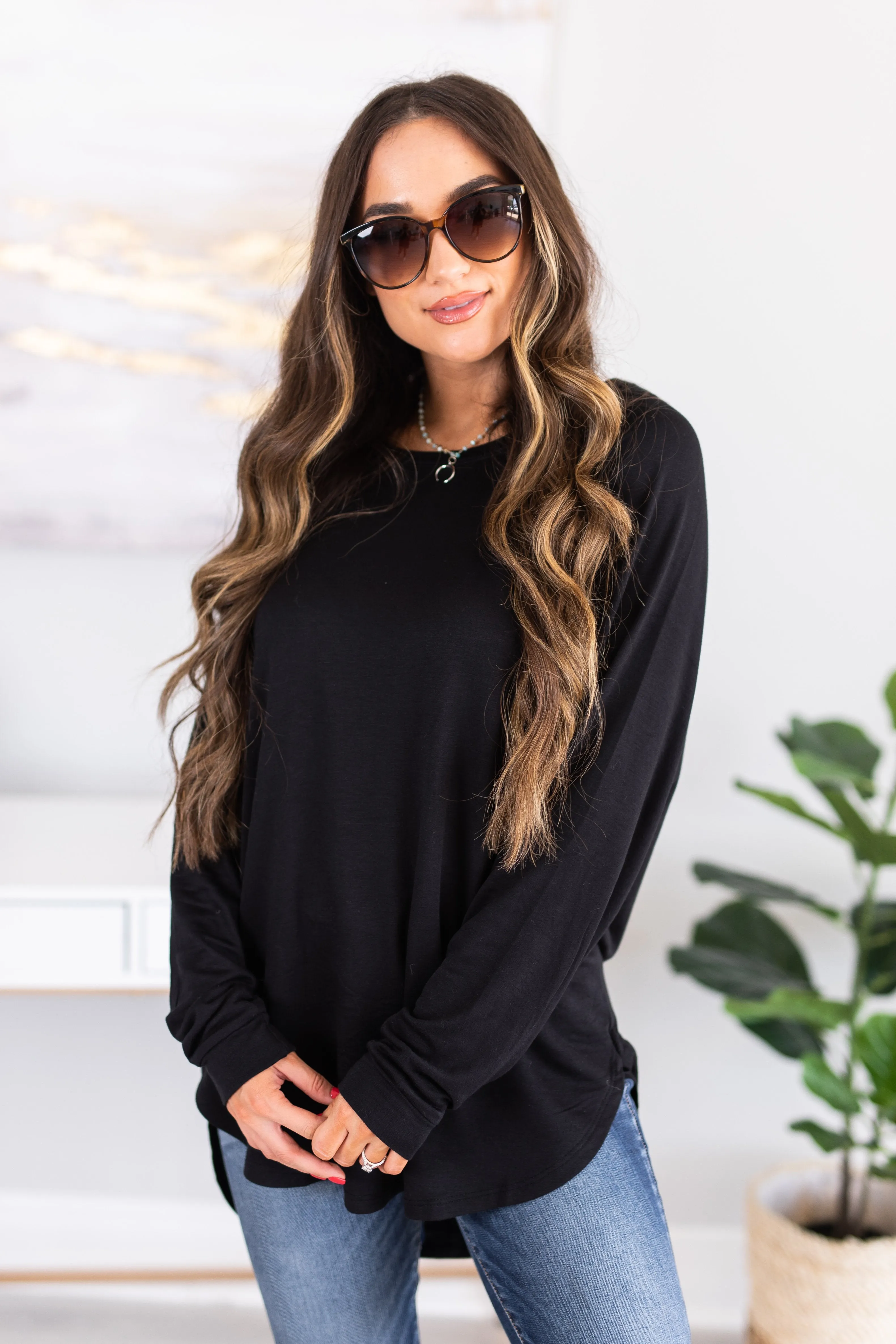 Easy Like Sunday Black Fleece Tunic