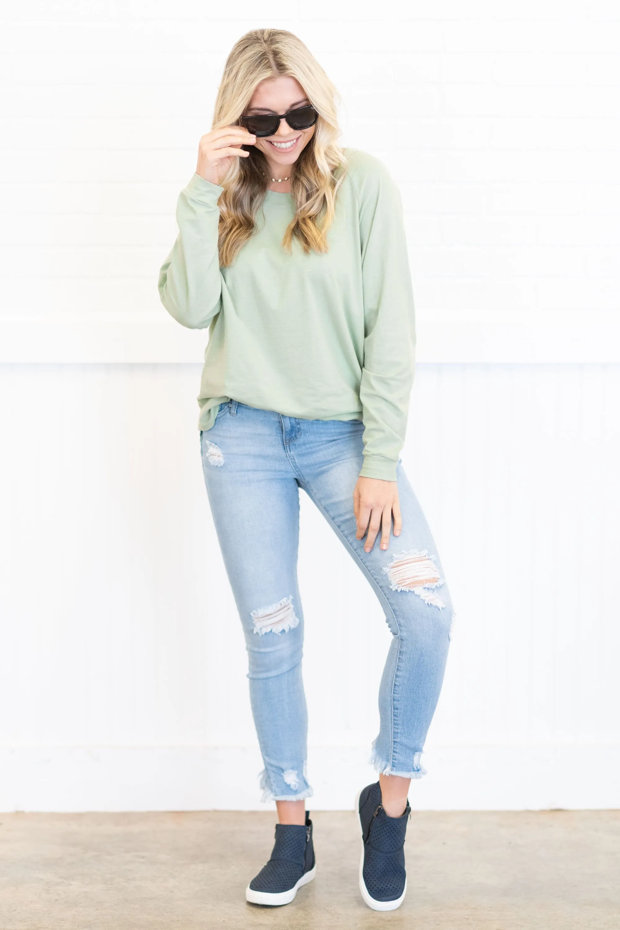 Easy Like Sunday Dusty Mint Green Tunic
