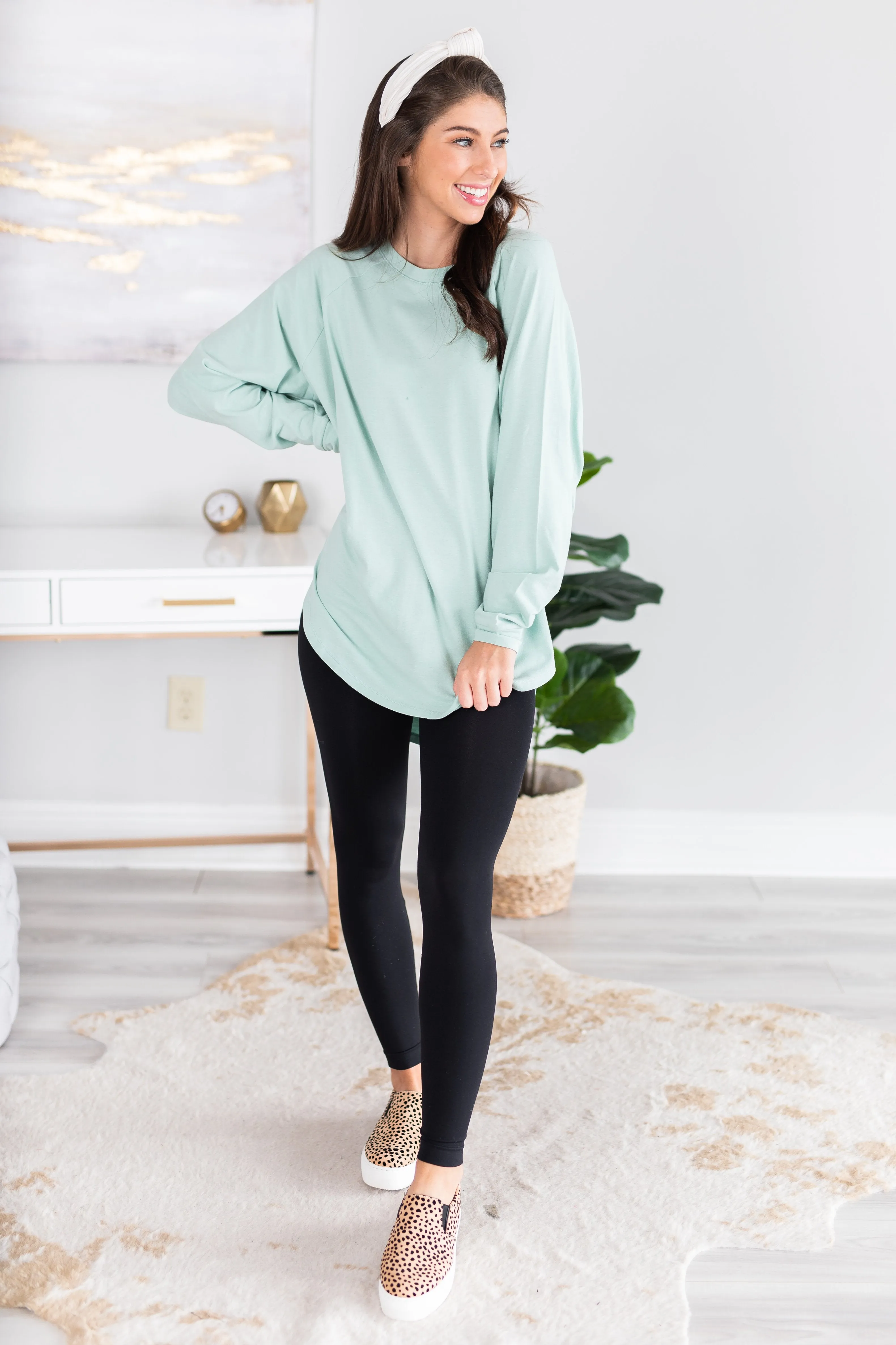 Easy Like Sunday Dusty Mint Green Tunic