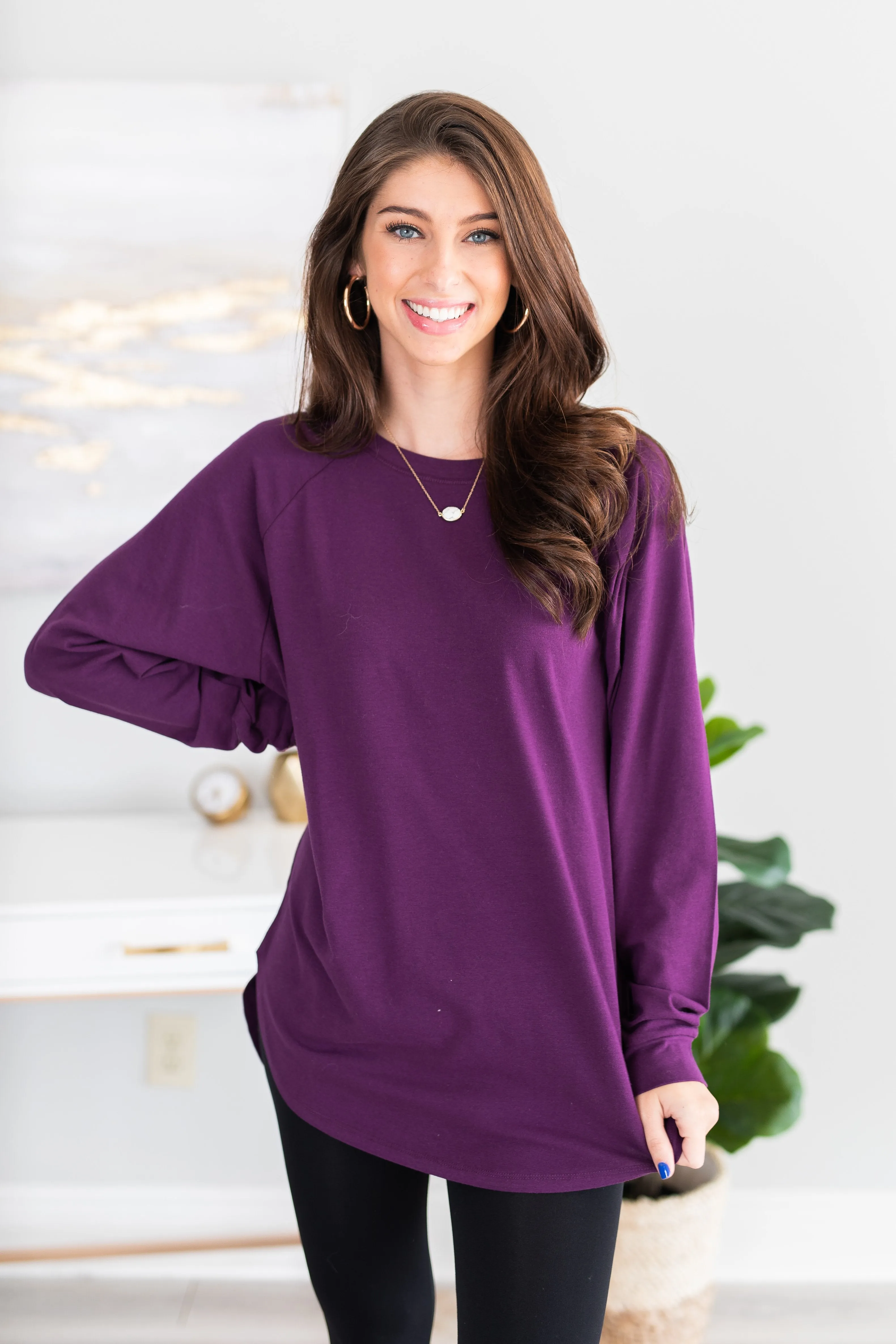 Easy Like Sunday Eggplant Purple Tunic