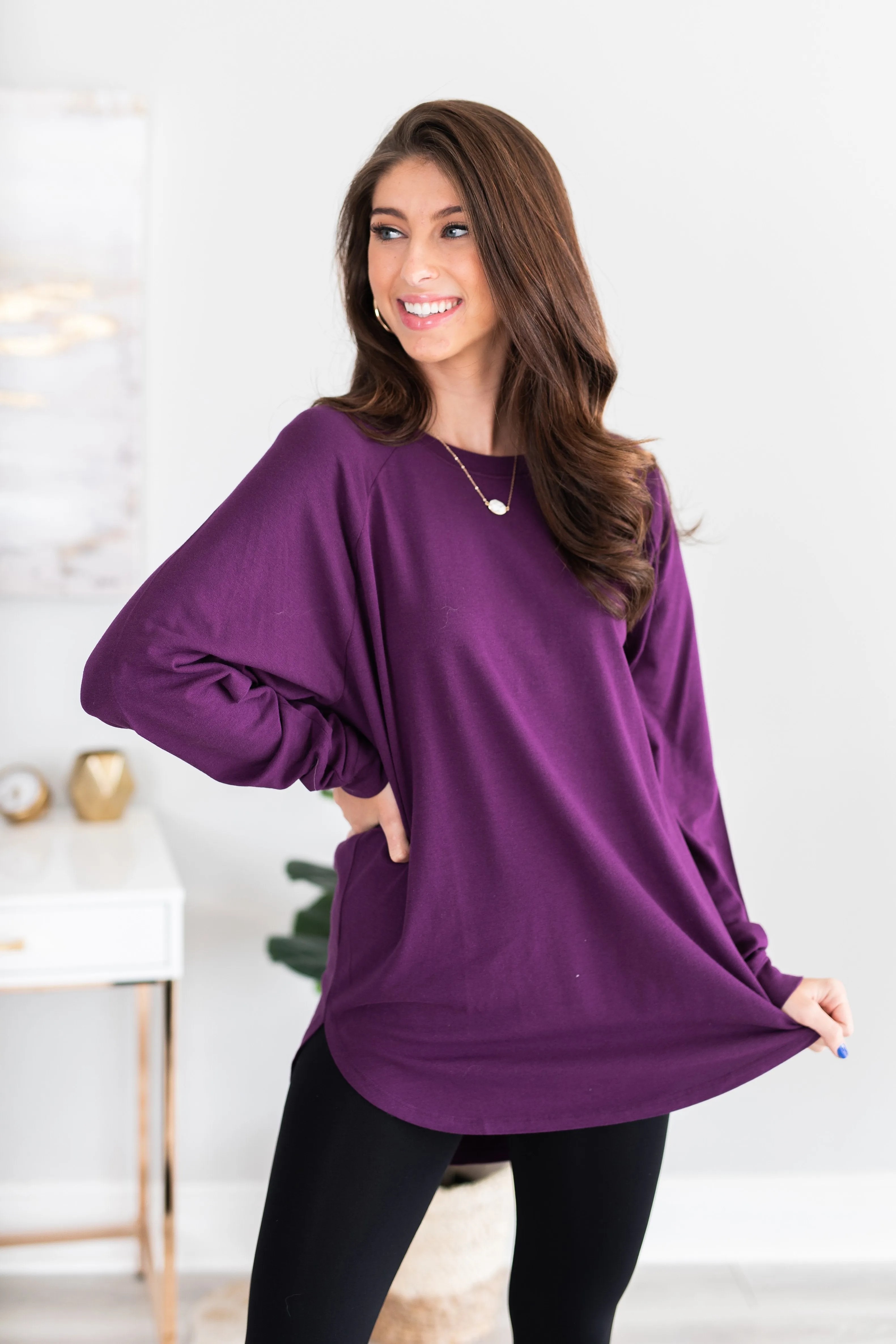 Easy Like Sunday Eggplant Purple Tunic