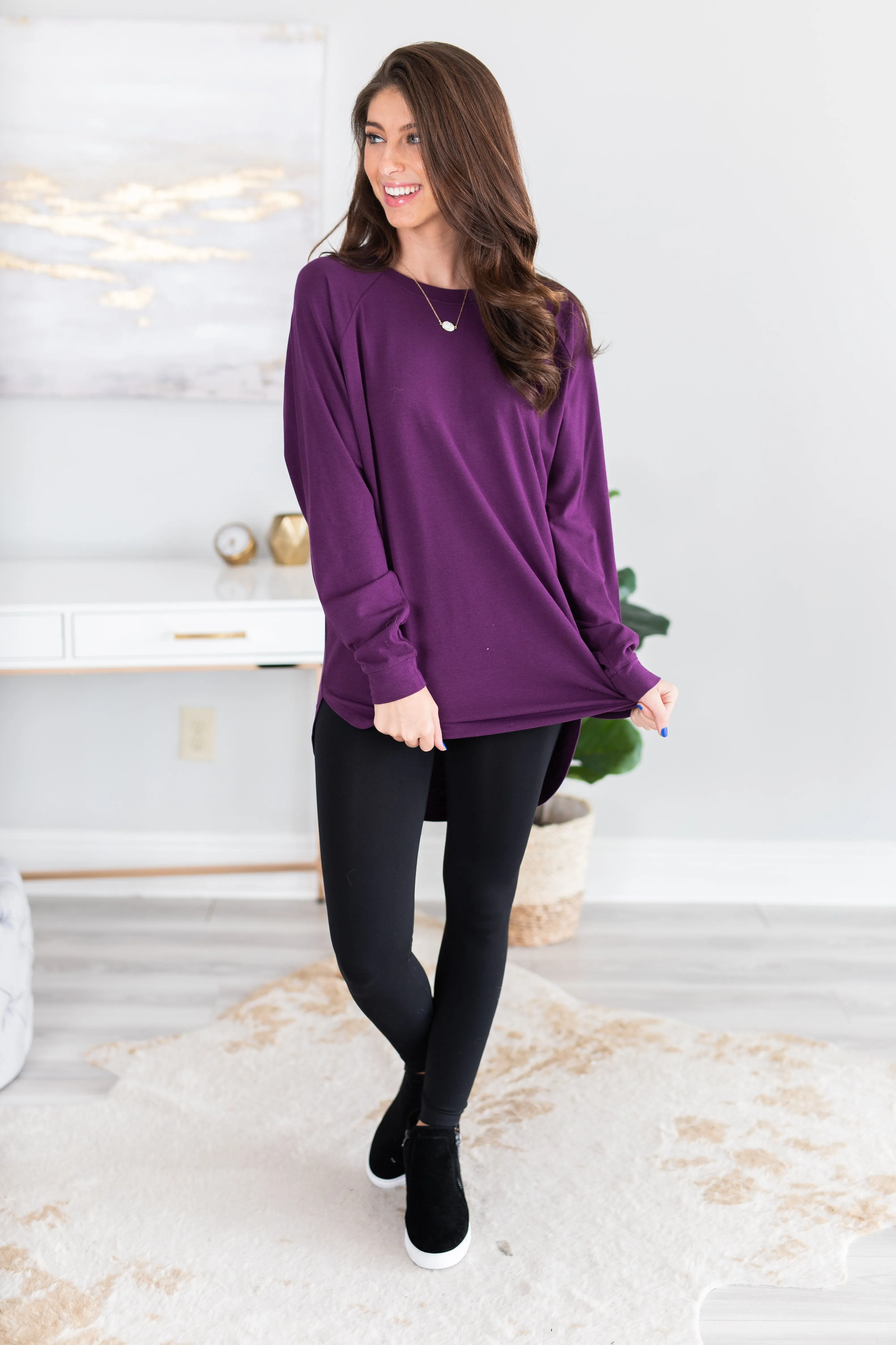 Easy Like Sunday Eggplant Purple Tunic