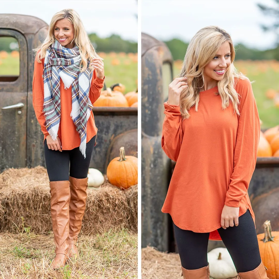 Easy Like Sunday Rust Orange Tunic