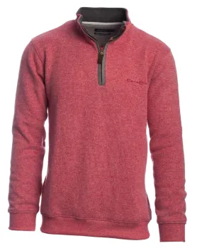 Ethnic Blue - Quarter Zip Mock Neck Pullover - Soft - Brushed Knit Wool Blend- 90120F