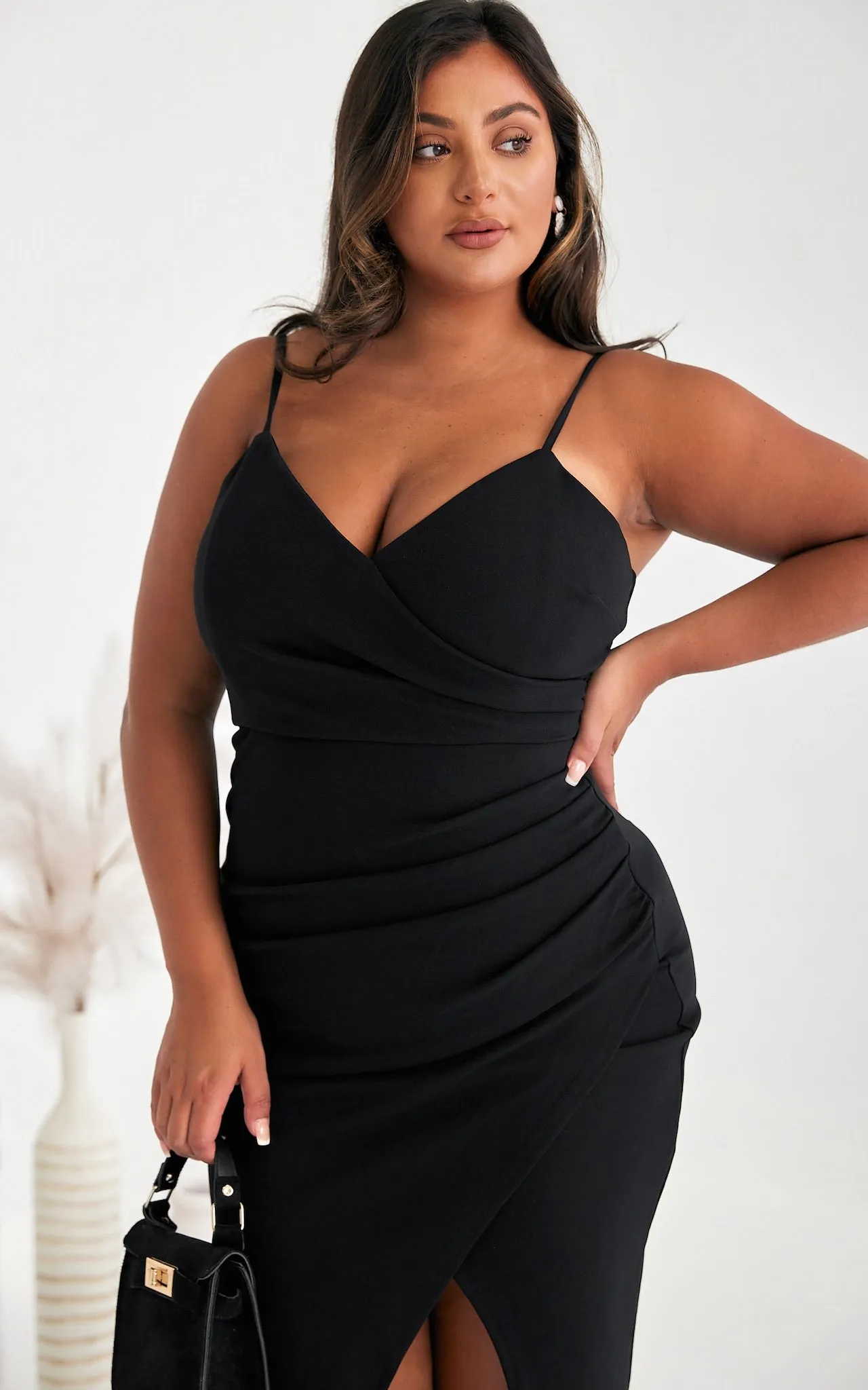 Evangeline Midi Dress - Black