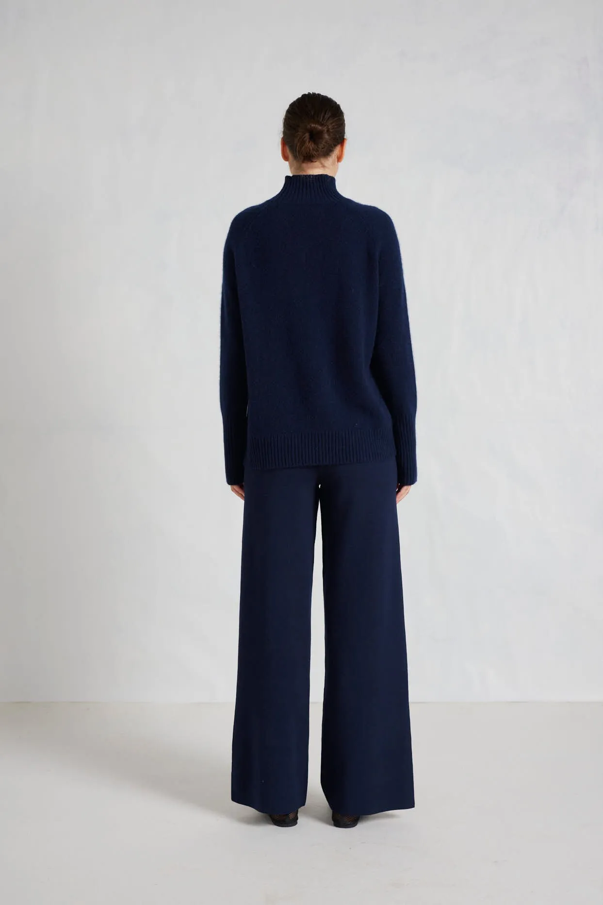 Fifi Polo Cashmere Sweater in Midnight Navy
