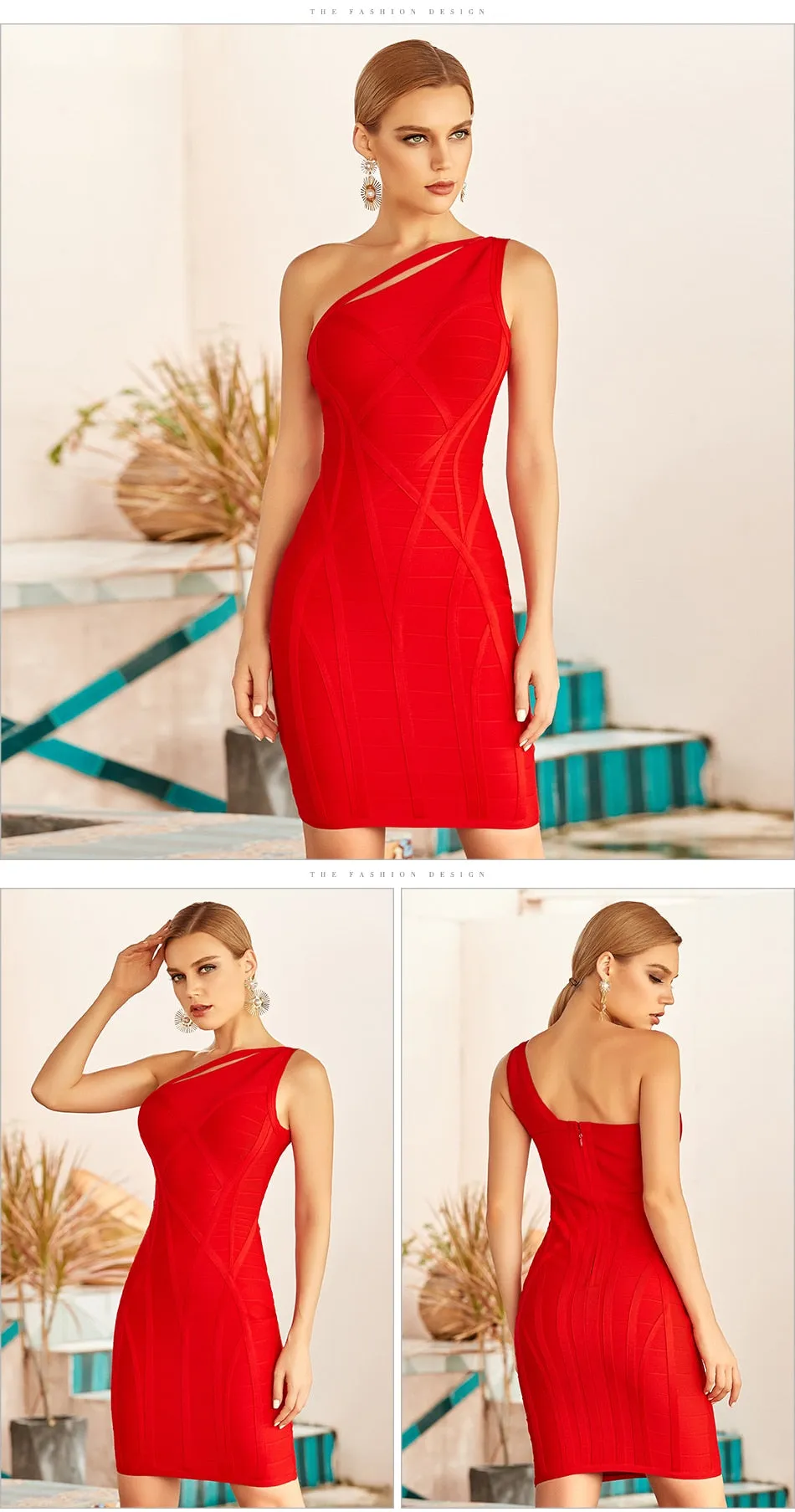 Firefly One Shoulder Bodycon Bandage Dress