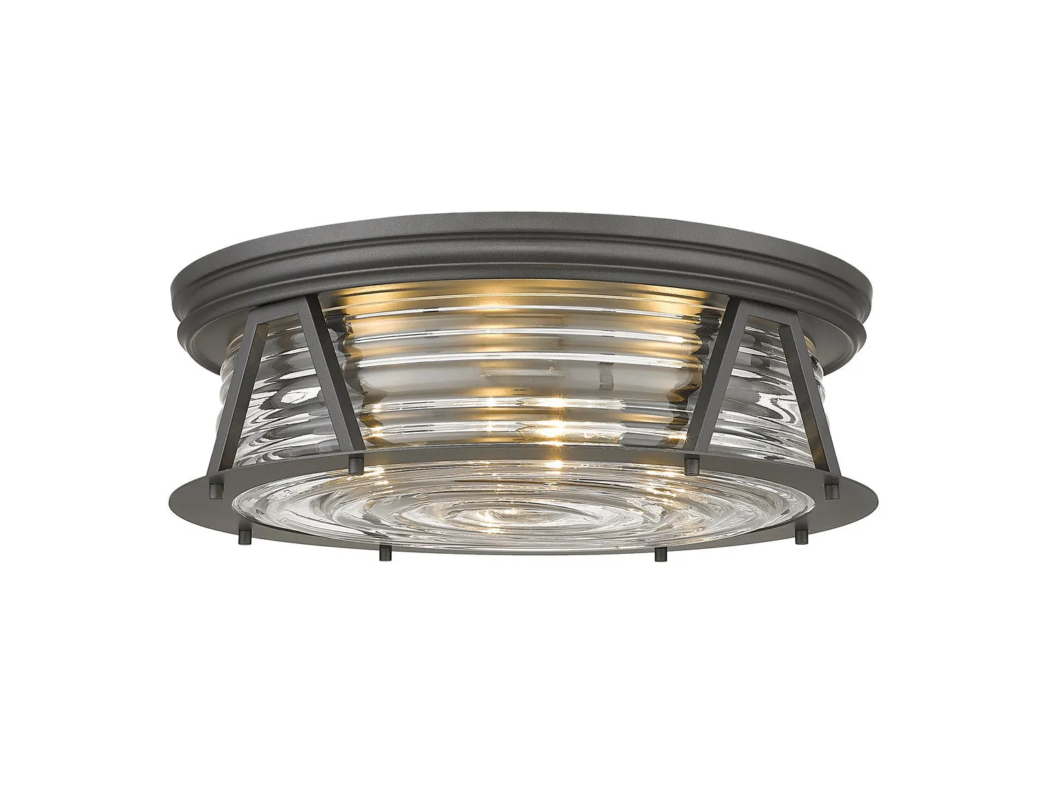 Four Light Flush Mount from the Cape Harbor Collection in Bronze Finish by Z-Lite