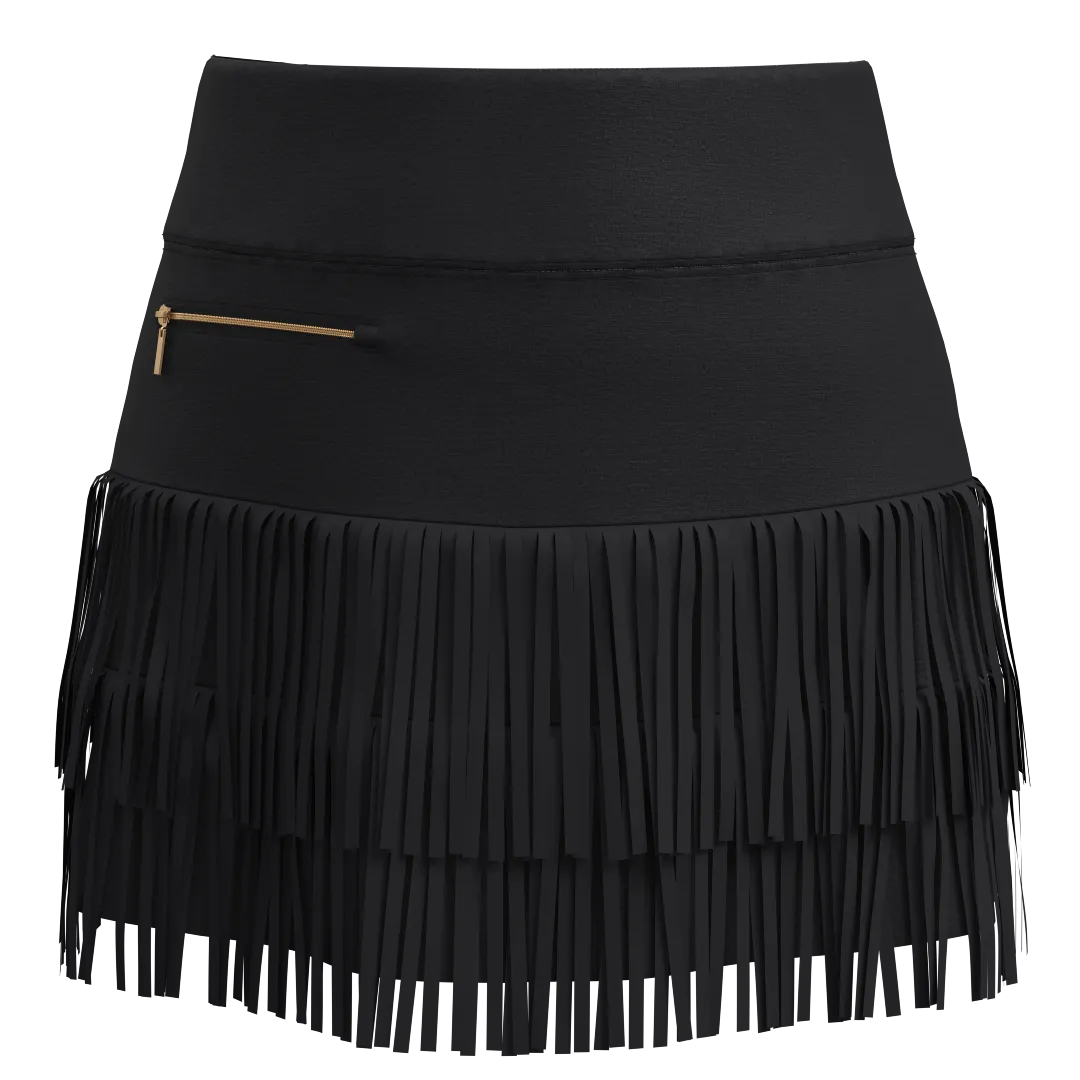Fringe Skort 15 inch - Black