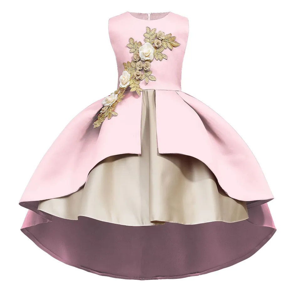GV girls Kids Birthday Party Baby Girls Flower Poncho Skirt Children Sleeveless Wedding Party Dress