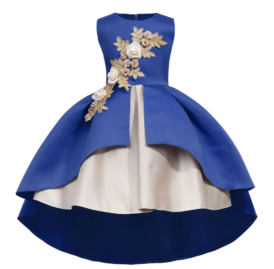 GV girls Kids Birthday Party Baby Girls Flower Poncho Skirt Children Sleeveless Wedding Party Dress