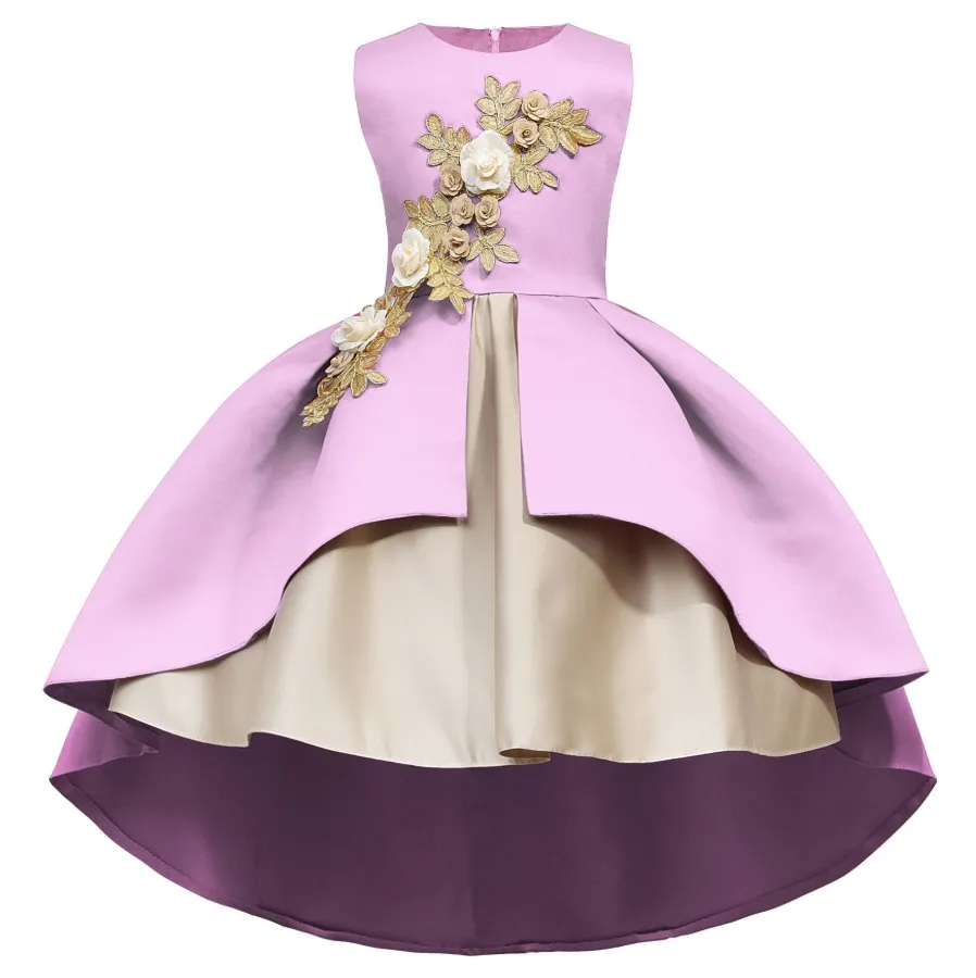 GV girls Kids Birthday Party Baby Girls Flower Poncho Skirt Children Sleeveless Wedding Party Dress