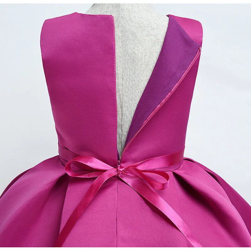 GV girls Kids Birthday Party Baby Girls Flower Poncho Skirt Children Sleeveless Wedding Party Dress
