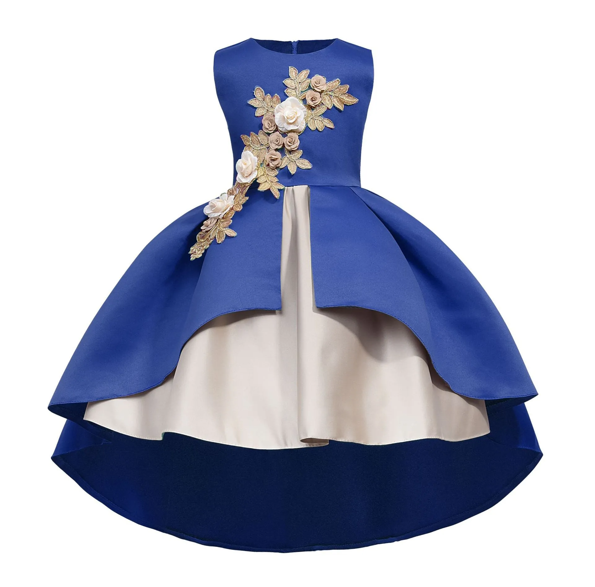 GV girls Kids Birthday Party Baby Girls Flower Poncho Skirt Children Sleeveless Wedding Party Dress