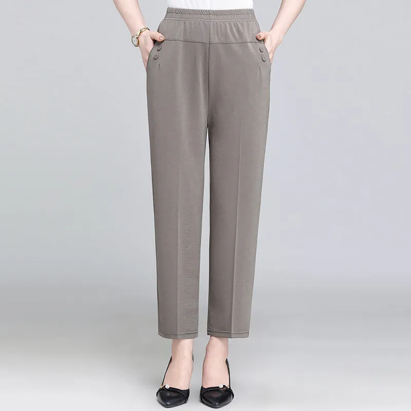 High Waist Cropped Trousers