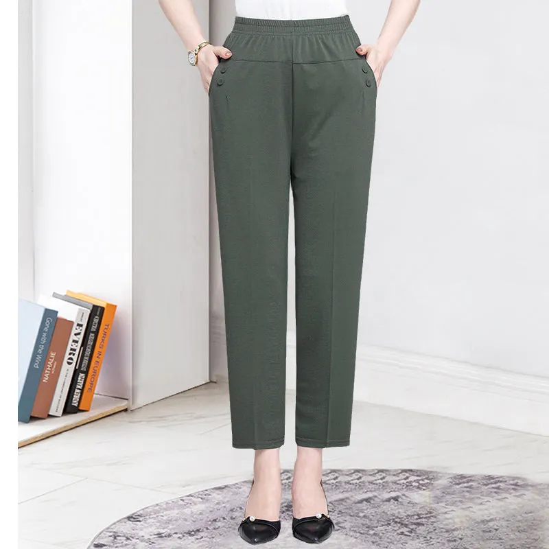 High Waist Cropped Trousers