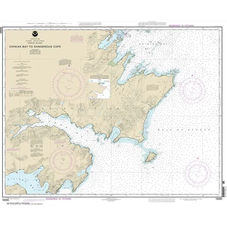 Historical NOAA Chart 16593: Chiniak Bay to Dangerous Cape