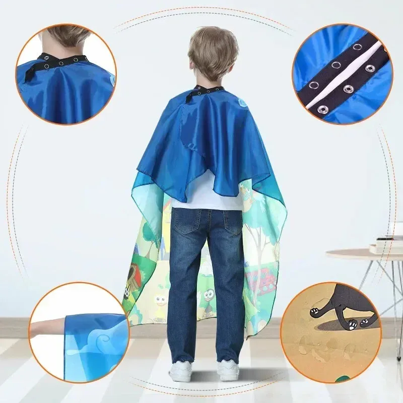 Kids Hair Cutting Cape Gown Hairdresser Barber Apron Hairdressing Children Girls Boys Hair Cut Cloak Umbrella Protecter