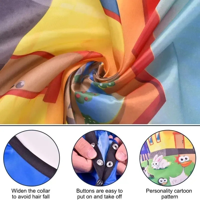 Kids Hair Cutting Cape Gown Hairdresser Barber Apron Hairdressing Children Girls Boys Hair Cut Cloak Umbrella Protecter