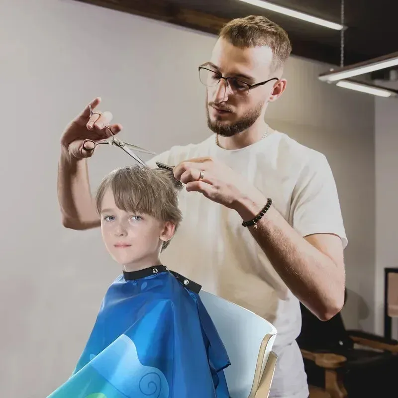 Kids Hair Cutting Cape Gown Hairdresser Barber Apron Hairdressing Children Girls Boys Hair Cut Cloak Umbrella Protecter