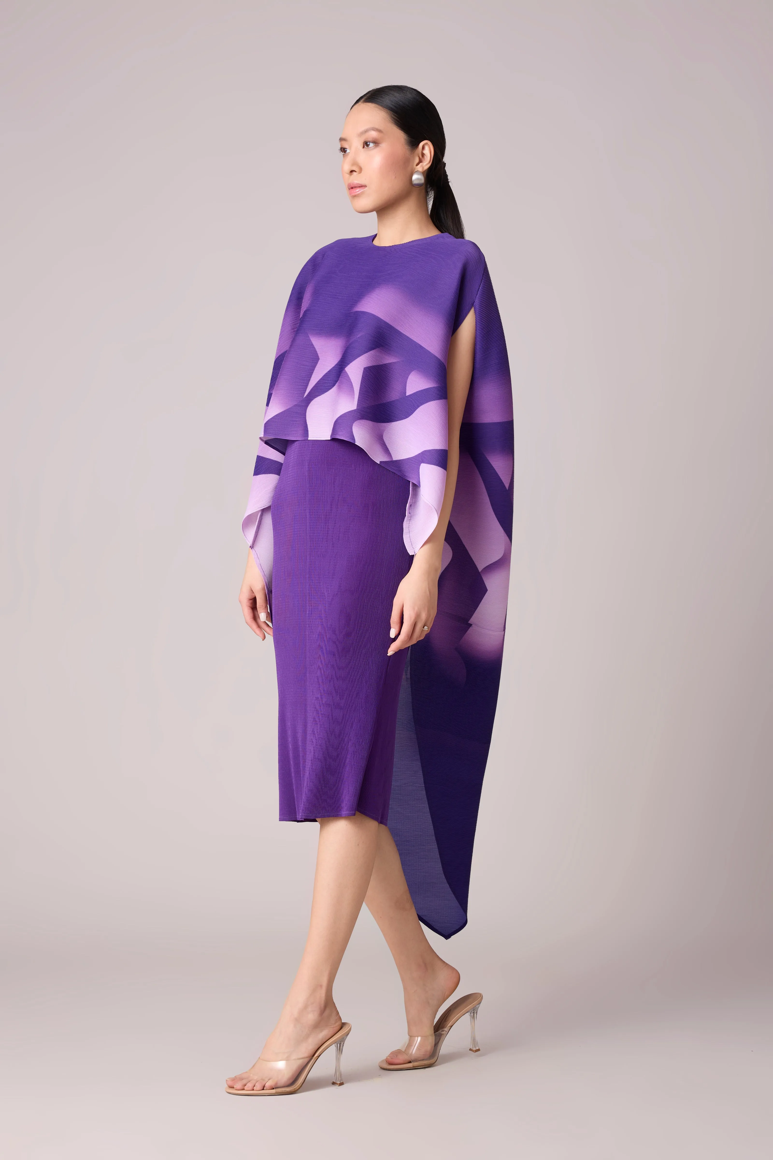 Laira Cape Dress - Purple
