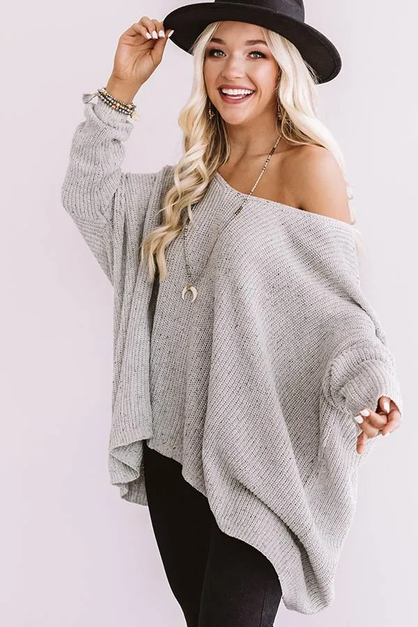 Latte Crush Knit Sweater in Grey