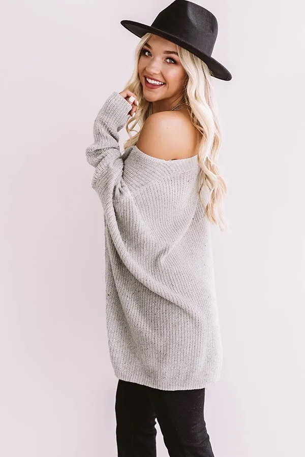 Latte Crush Knit Sweater in Grey
