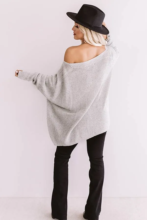 Latte Crush Knit Sweater in Grey