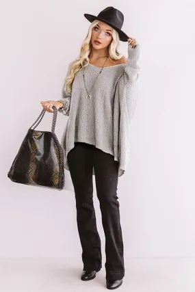 Latte Crush Knit Sweater in Grey