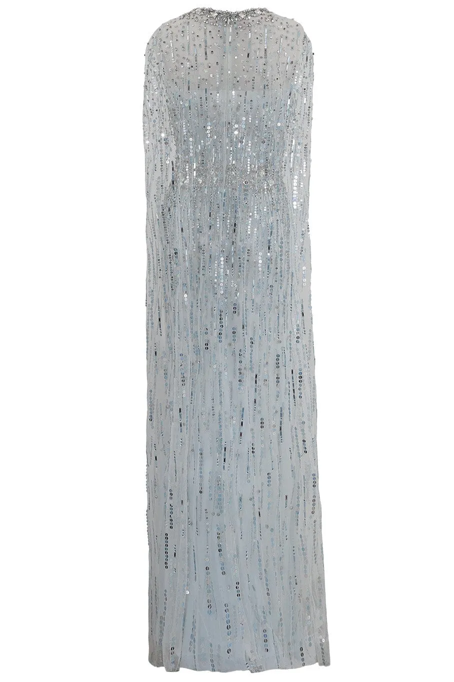 Lux Sequin Gown With Cape