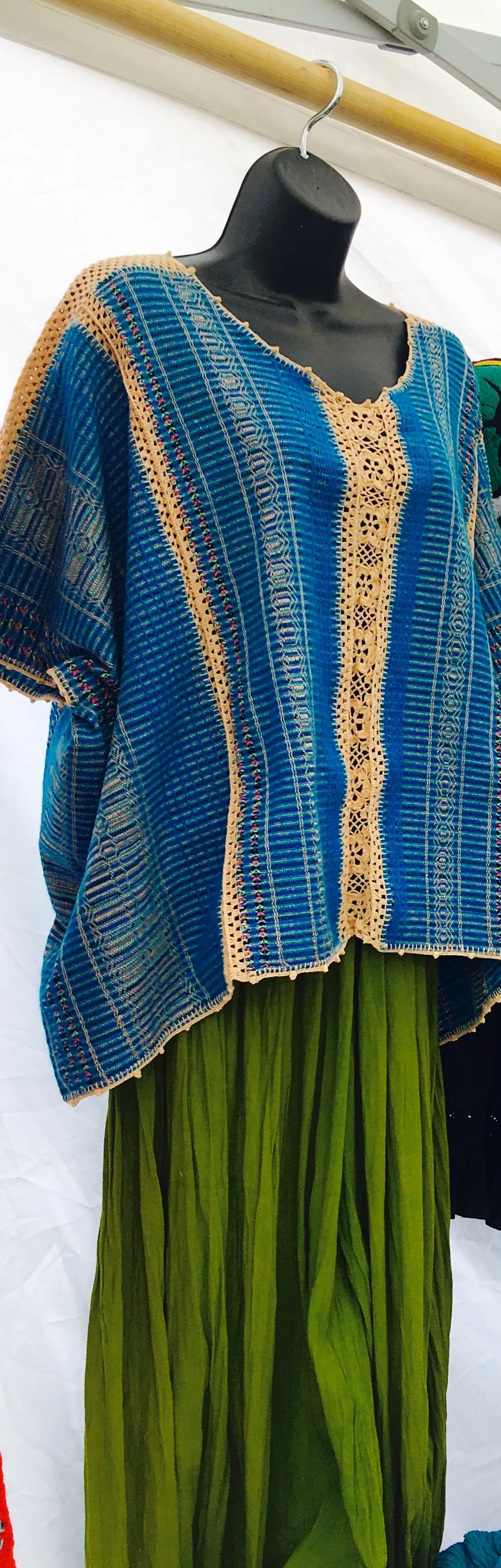 Mariposa Hand Woven Poncho Blouse
