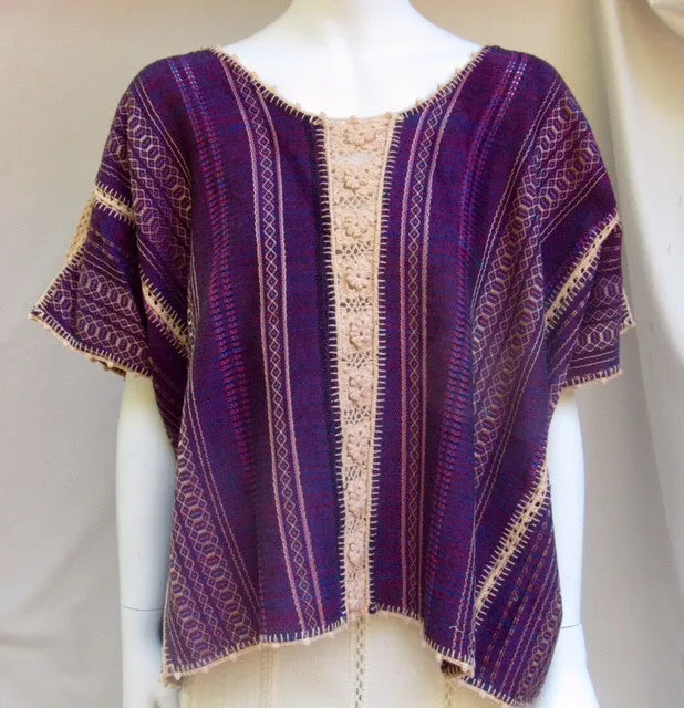 Mariposa Hand Woven Poncho Blouse