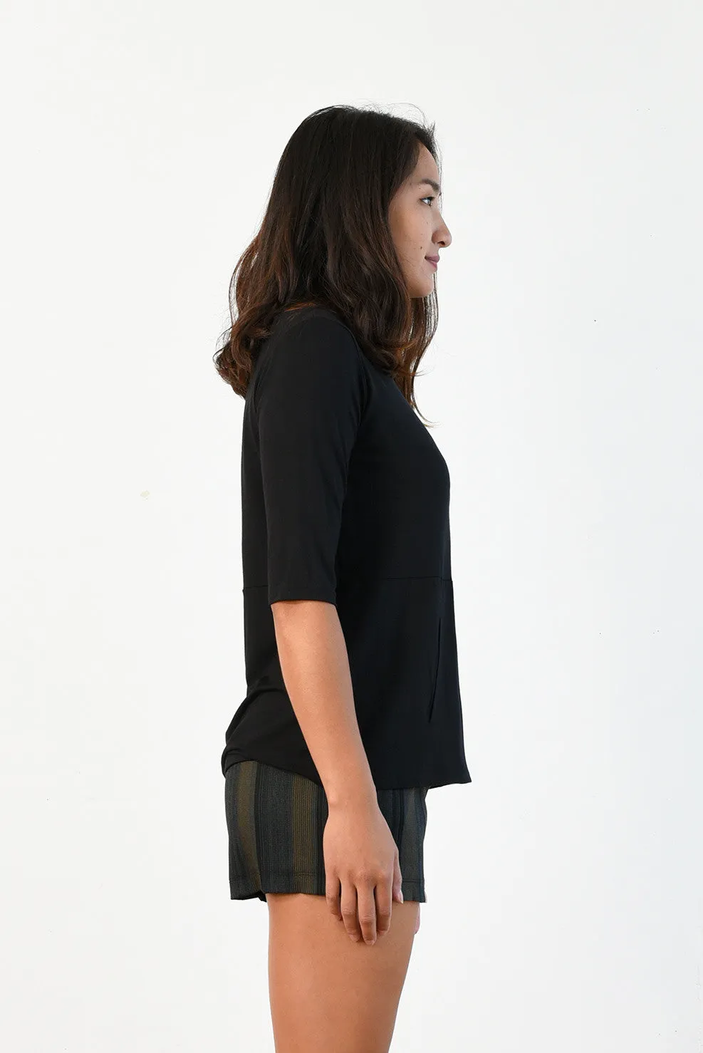 Meg Boatneck Top (Black) - M