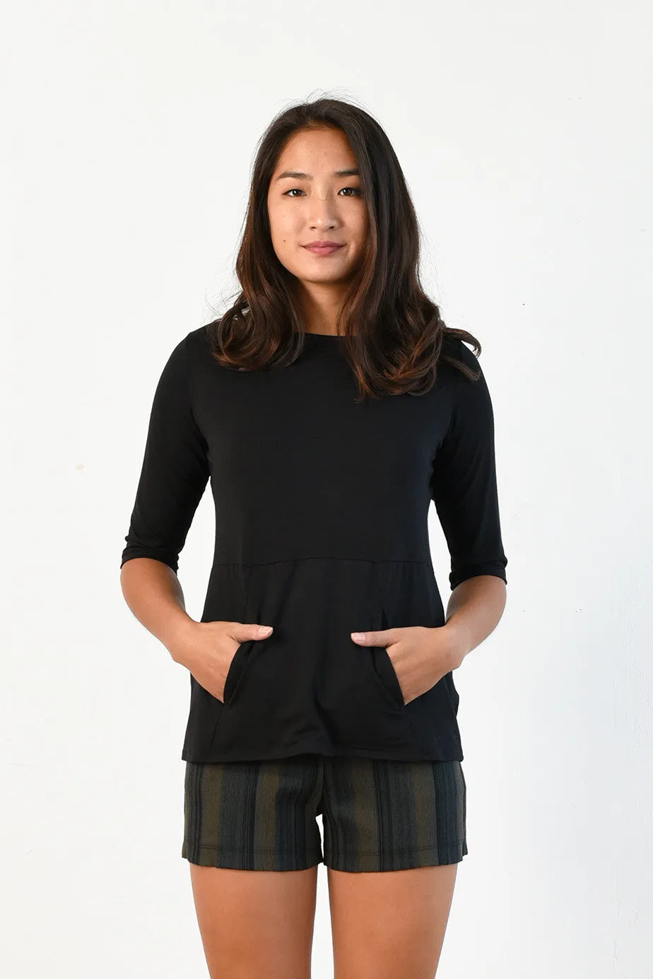 Meg Boatneck Top (Black) - M