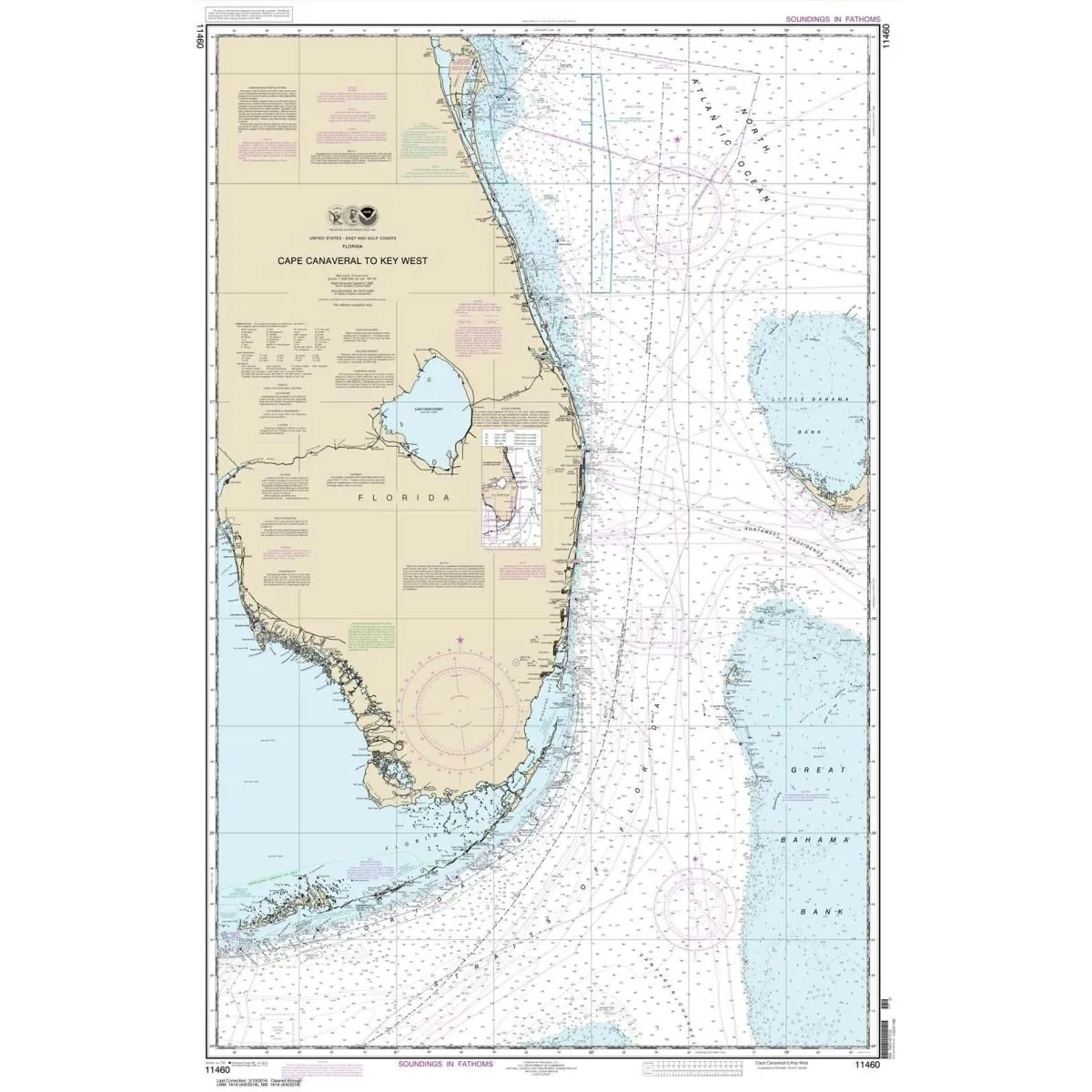 NOAA Chart 11460: Cape Canaveral to Key West