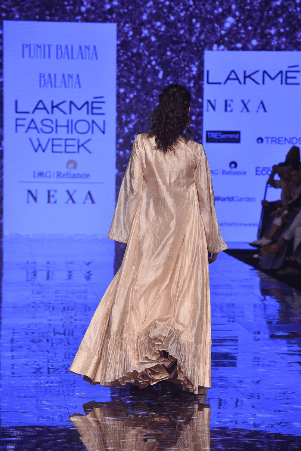 Pink Organza Cape With Skirt And Heavy Work Top