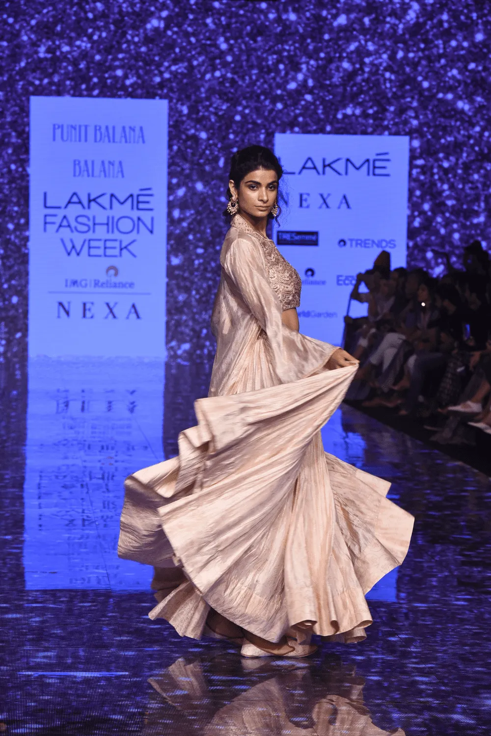 Pink Organza Cape With Skirt And Heavy Work Top