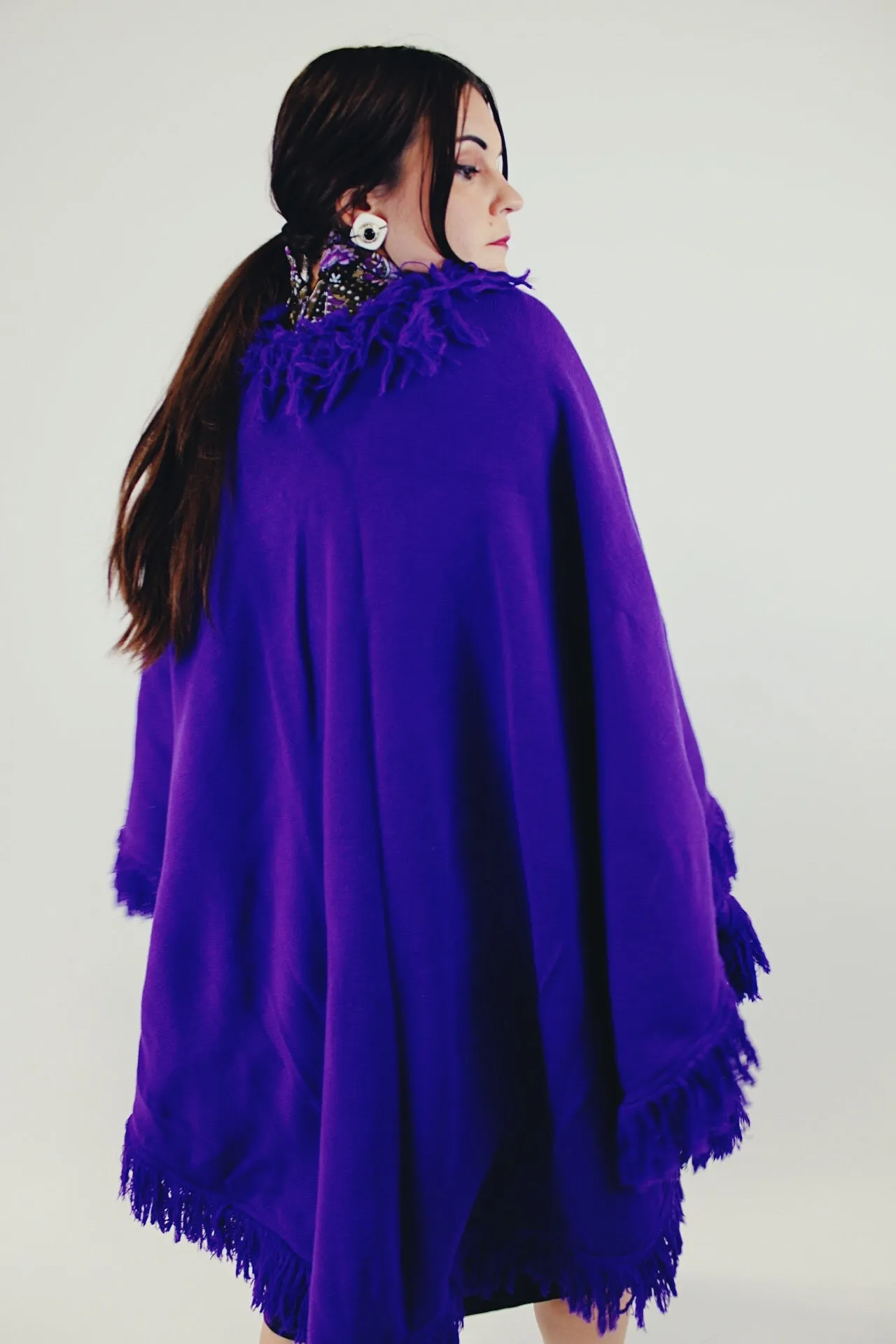 Purple Fringed Shawl