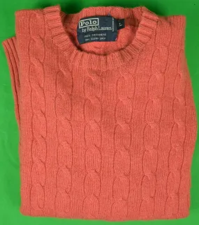 "Polo Ralph Lauren Coral Cashmere Cable Crewneck Sweater" Sz L (SOLD)